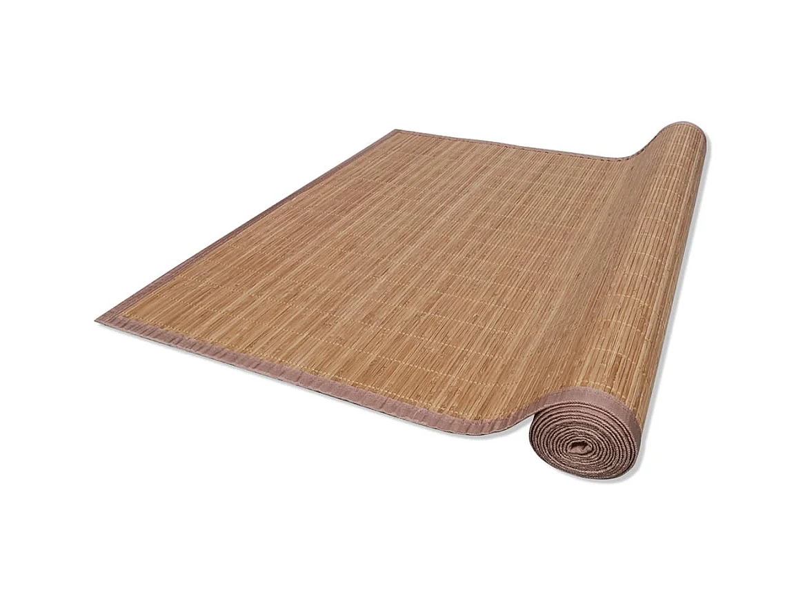 Alfombra rectangular de bambú marrón 80 x 300 cm ES38750