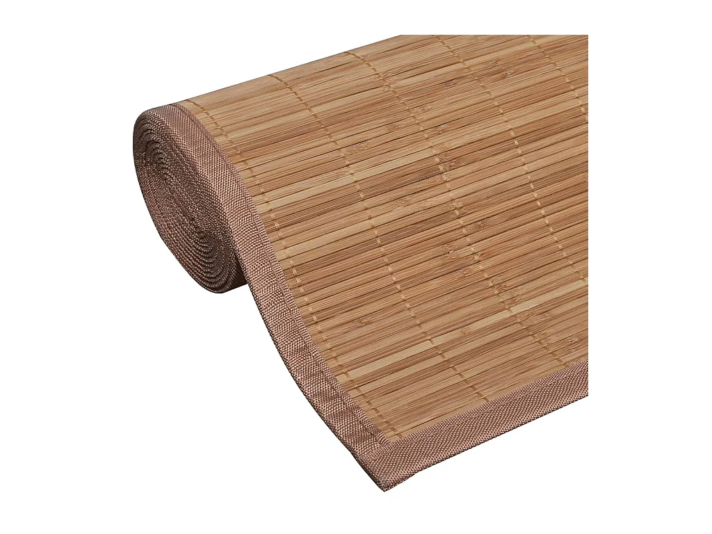 Alfombra rectangular de bambú marrón 80 x 300 cm ES38750