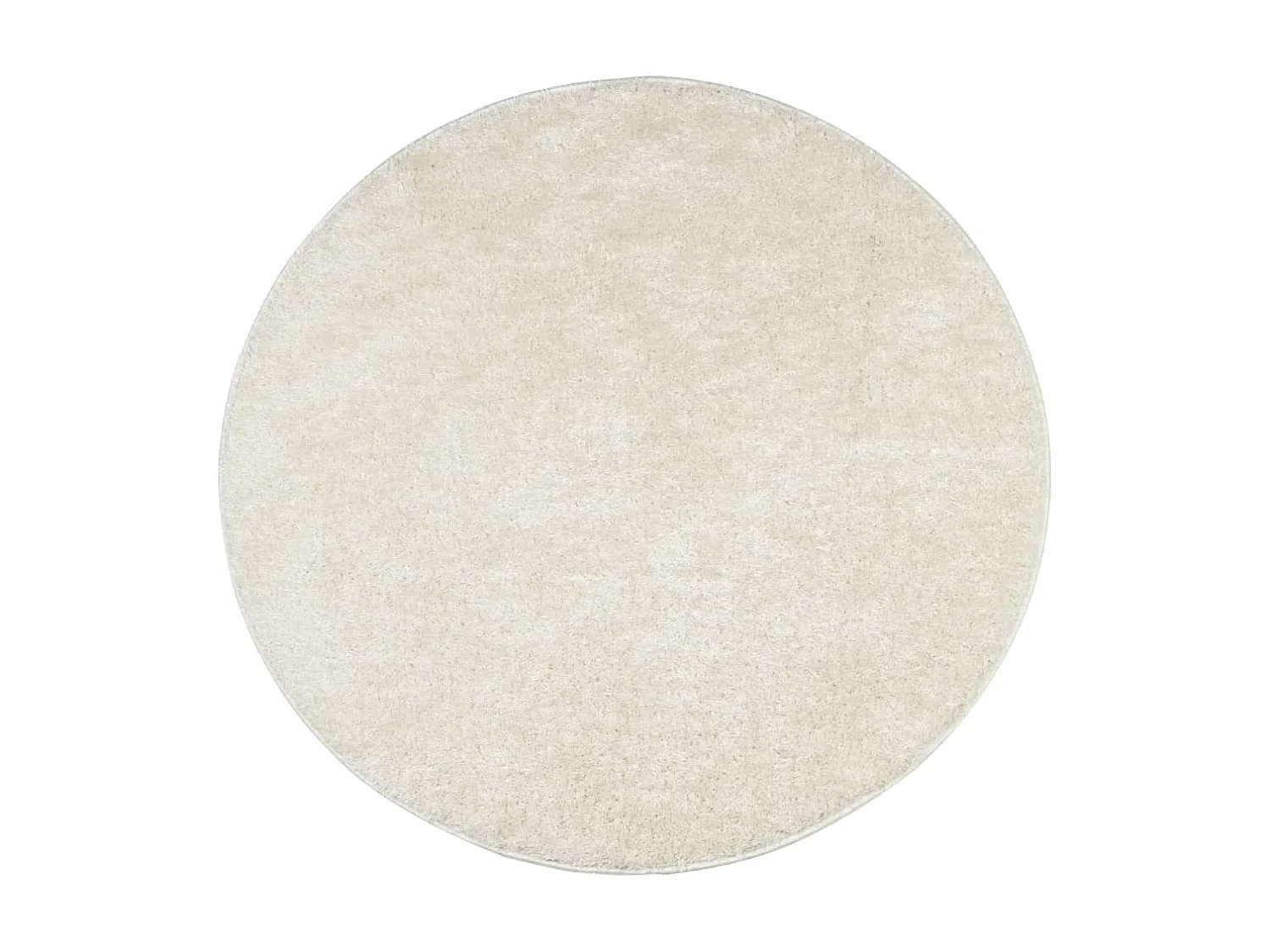Tapis ISTAN à poils longs aspect brillant crème Ø 120 cm QBH59318