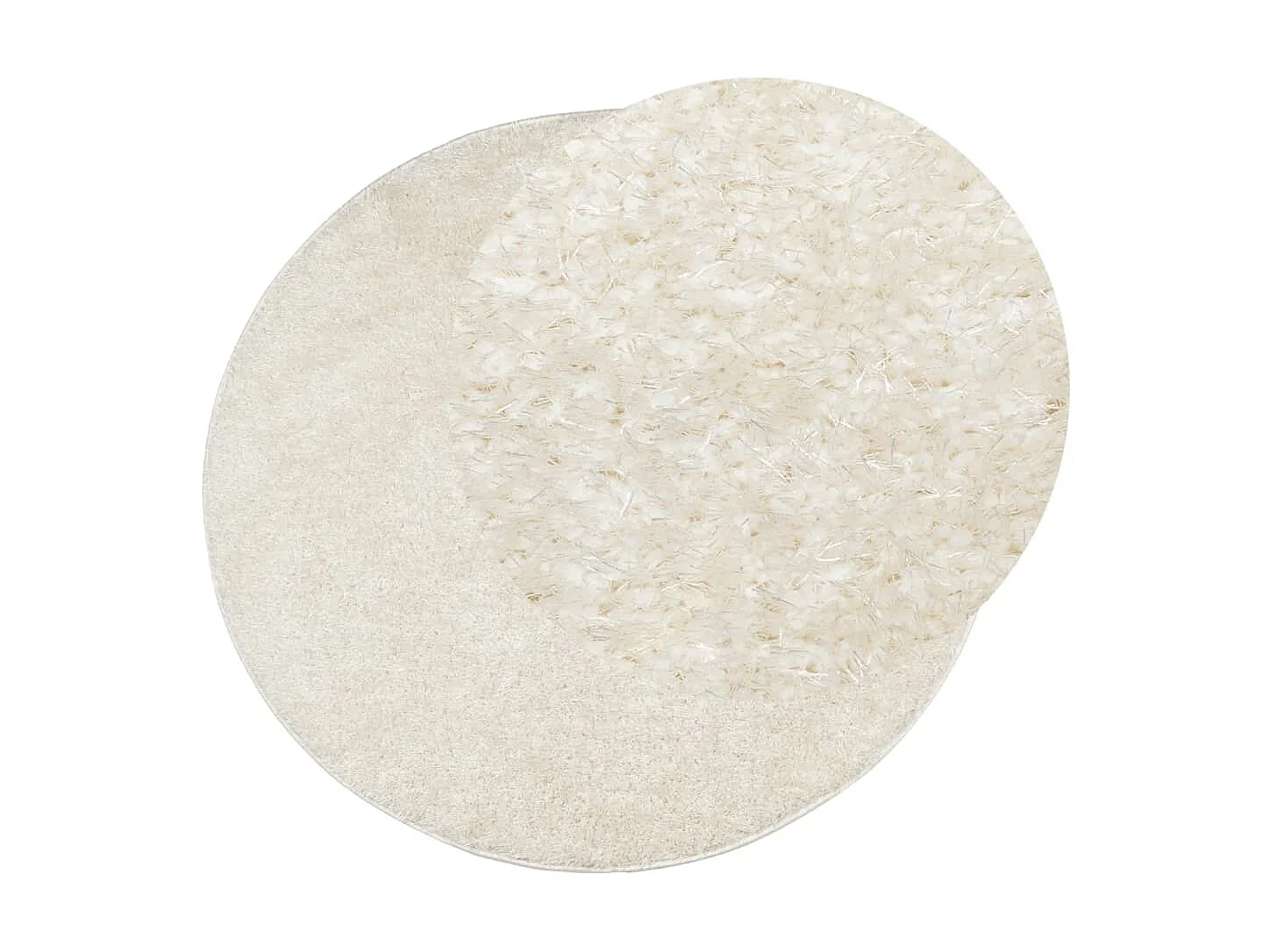 Tapis ISTAN à poils longs aspect brillant crème Ø 120 cm QBH59318