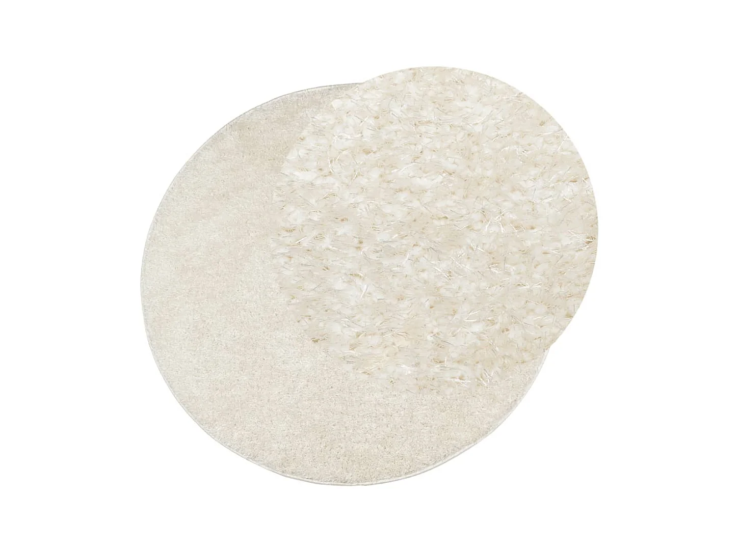 Vloerkleed ISTAN hoogpolig glanzend Ø 160 cm crèmekleurig NL771141