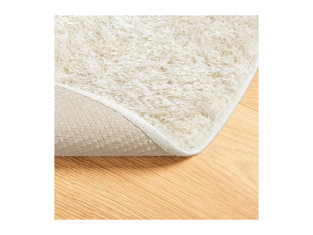 Vloerkleed ISTAN hoogpolig glanzend Ø 160 cm crèmekleurig NL771141