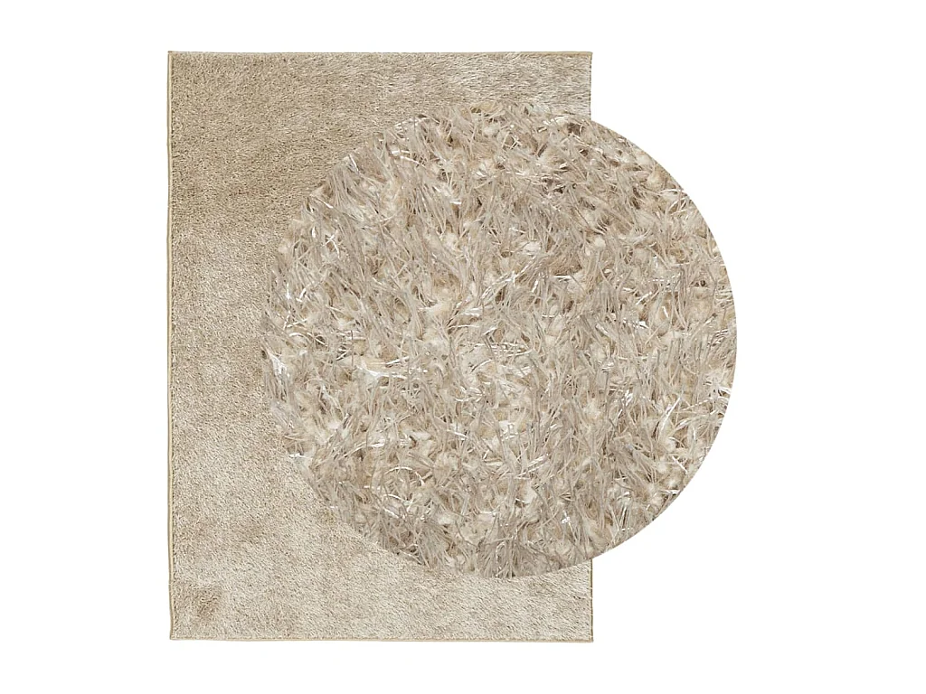 Vloerkleed ISTAN hoogpolig glanzend 200x280 cm beige NL937435
