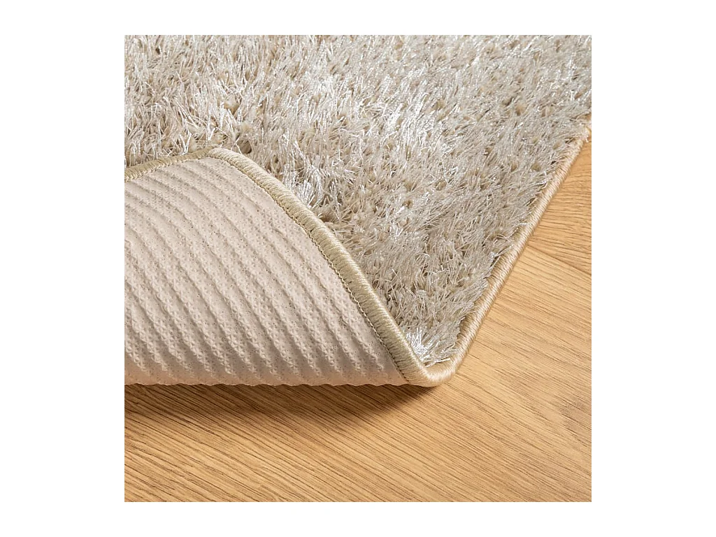 Vloerkleed ISTAN hoogpolig glanzend 200x280 cm beige NL937435