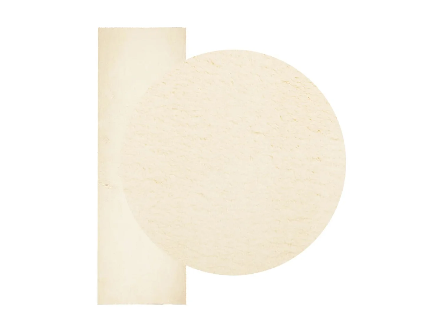 Tapis HUARTE à poils courts doux et lavable crème 80x250 cm QBH28353