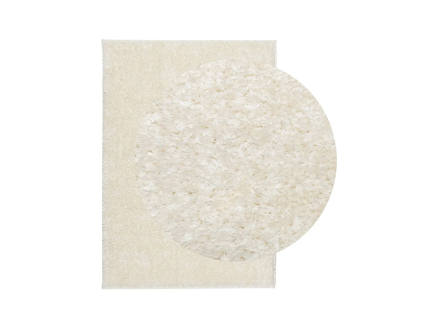 Vloerkleed ISTAN hoogpolig glanzend 160x230 cm crèmekleurig NL908278