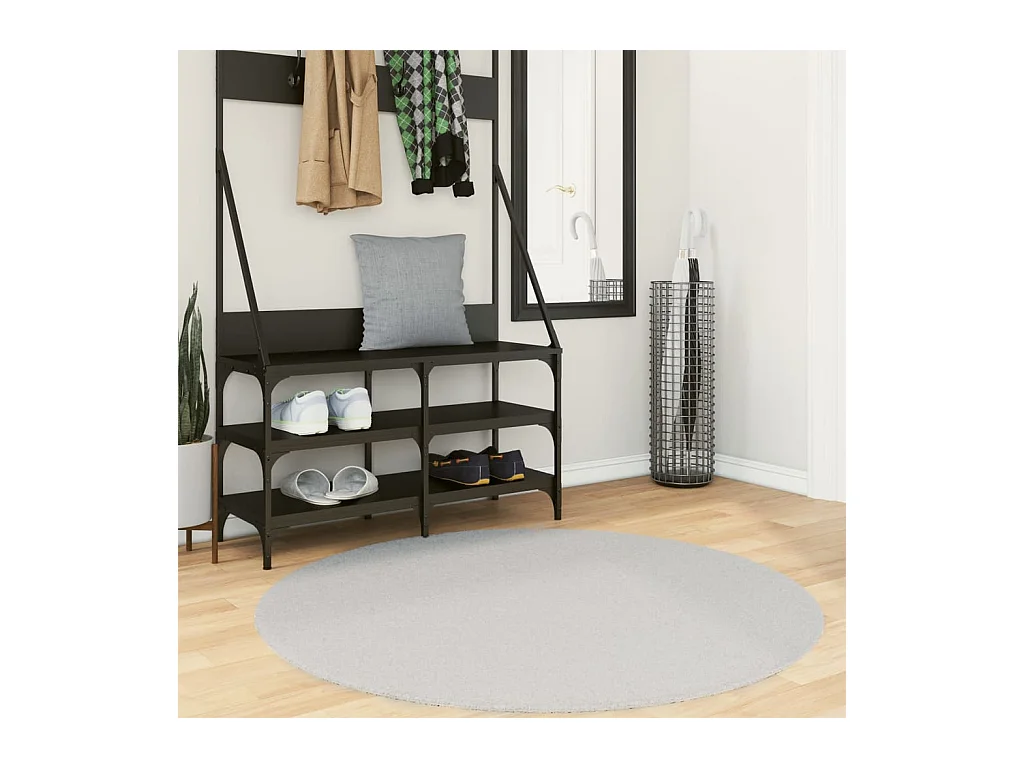 Tapis HUARTE à poils courts doux et lavable gris Ø 120 cm QBH23062