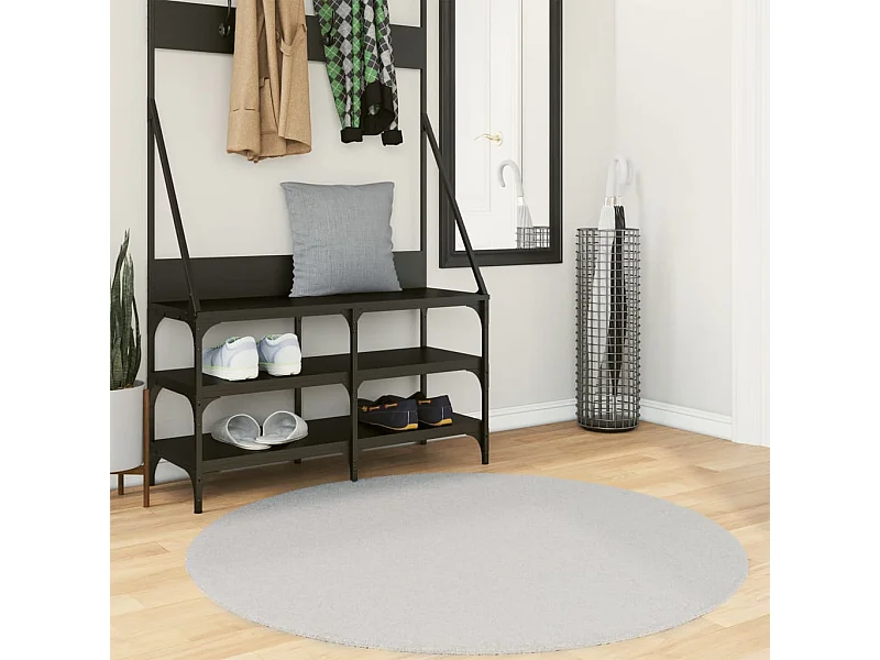 Tapis HUARTE à poils courts doux et lavable gris Ø 120 cm QBH23062