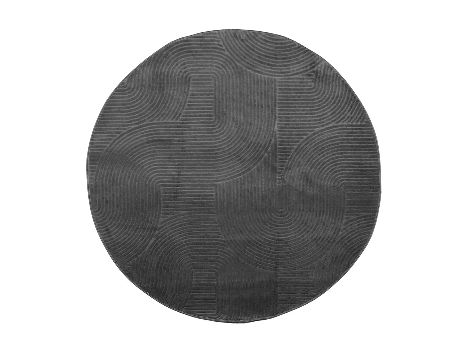 Tapis IZA poils courts style scandinave anthracite Ø 160 cm QBH17908