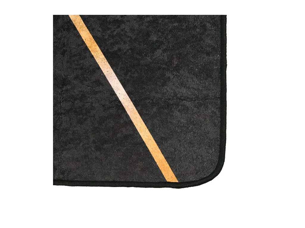 Tapete lavável antiderrapante 120x180 cm preto e dourado PT888374