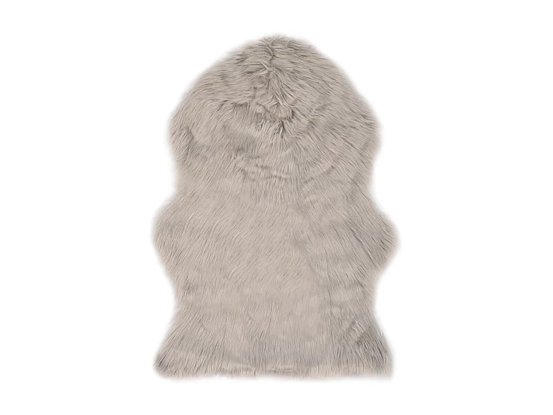 Tapis 60 x 90 cm Peau de mouton synthétique Gris clair QBH27863