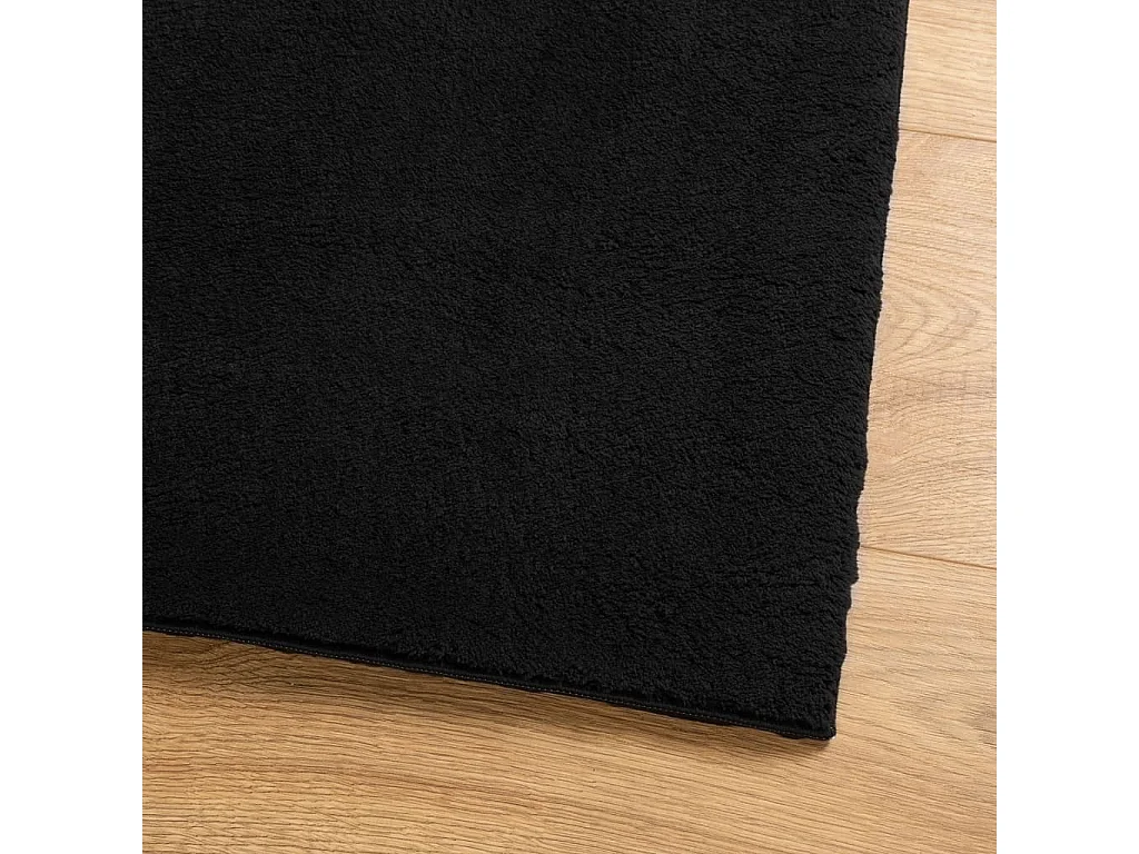 Tapis HUARTE à poils courts doux et lavable noir 160x230 cm QBH56862