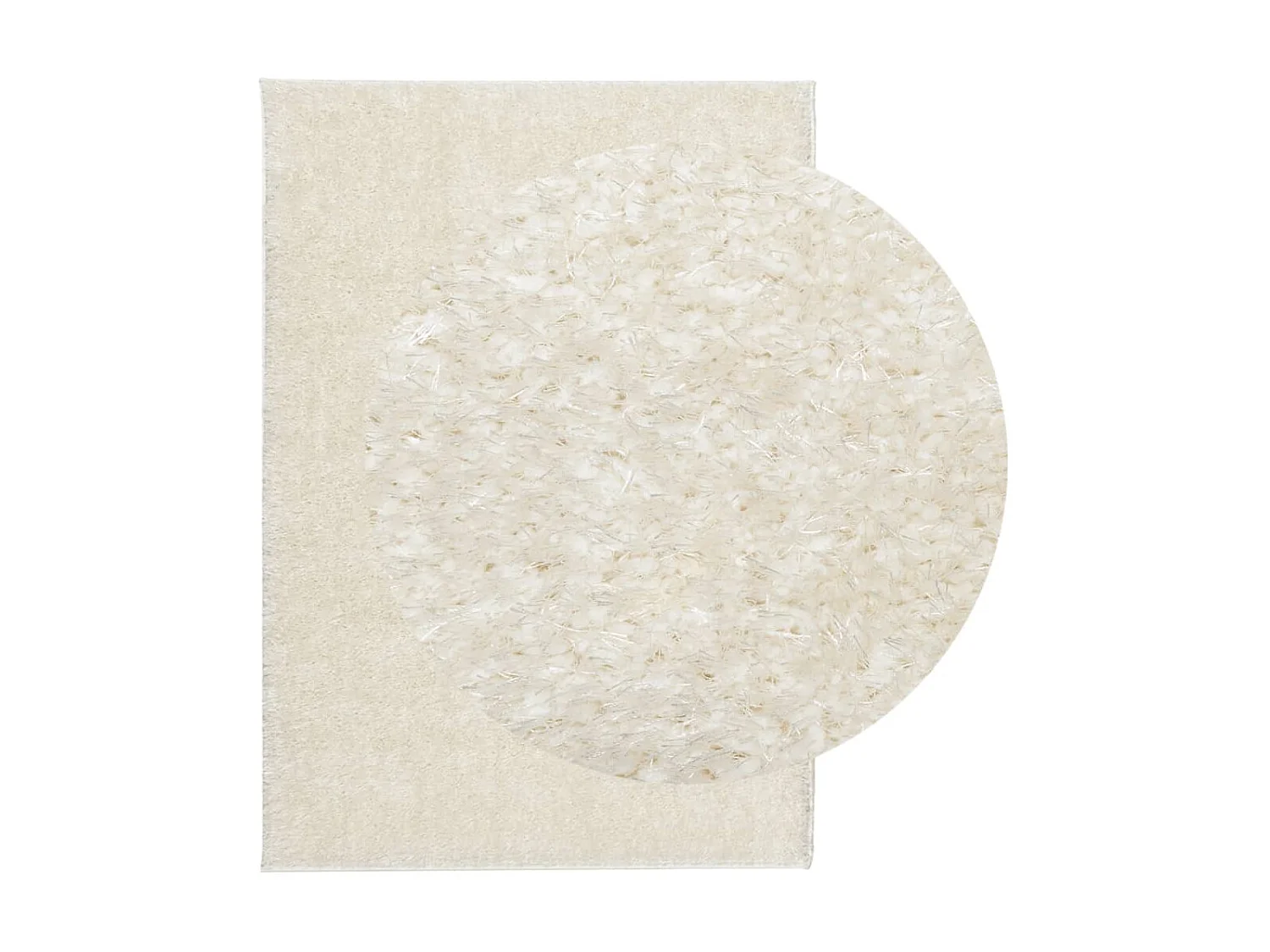 Tapete de pelo alto aspeto brilhante ISTAN 140x200cm cor creme PT302531