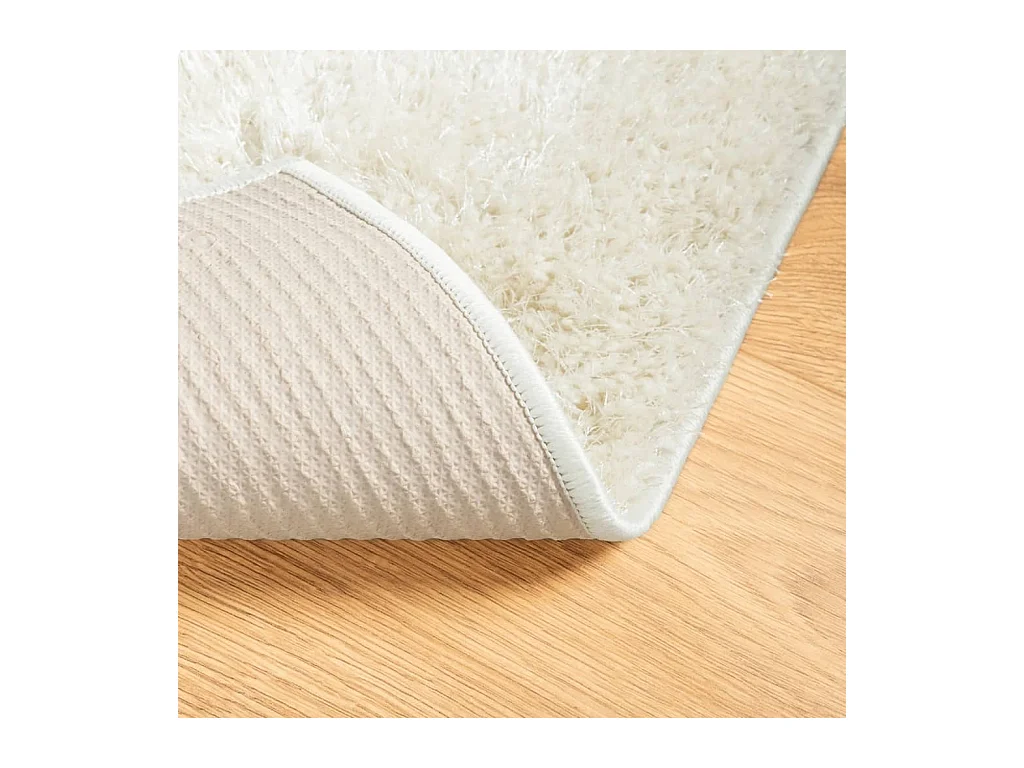 Vloerkleed ISTAN hoogpolig glanzend 140x200 cm crèmekleurig NL879547