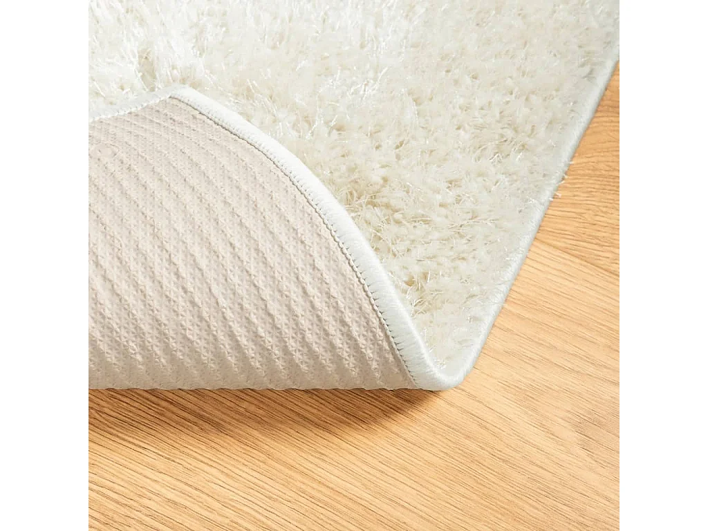 Vloerkleed ISTAN hoogpolig glanzend 140x200 cm crèmekleurig NL879547