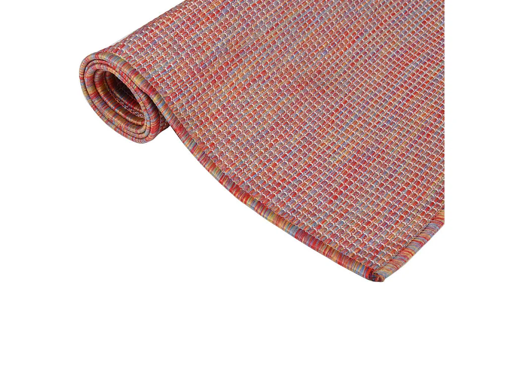 Tapis à tissage plat d'extérieur 140x200 cm Rouge QBH23039