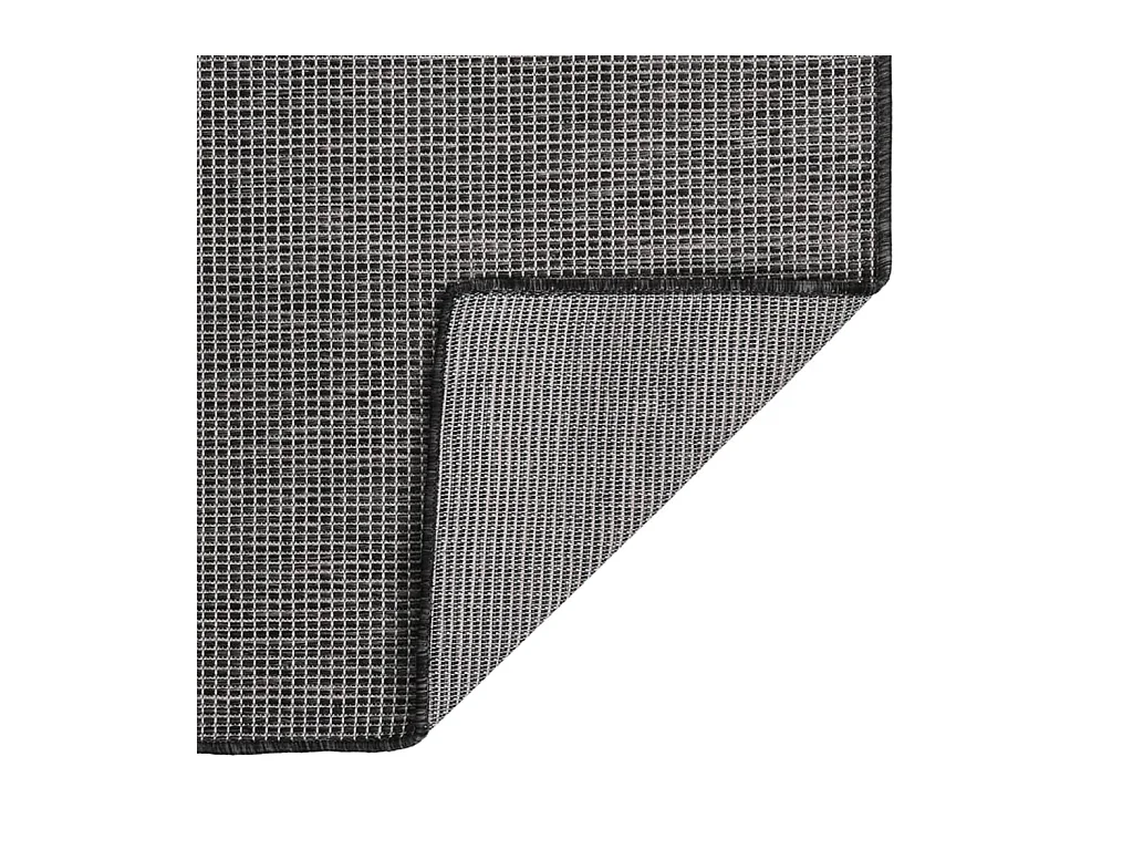 Alfombra de exterior de tejido plano gris 140x200 cm ES50144