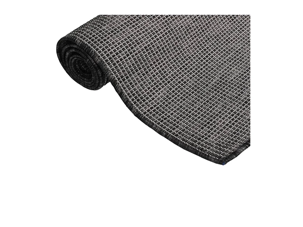 Alfombra de exterior de tejido plano gris 140x200 cm ES50144
