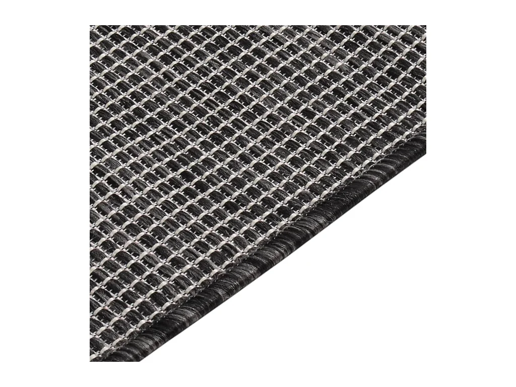 Alfombra de exterior de tejido plano gris 140x200 cm ES50144