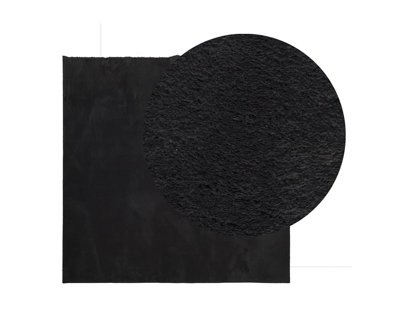 Tapis HUARTE à poils courts doux et lavable noir 200x200 cm QBH64574
