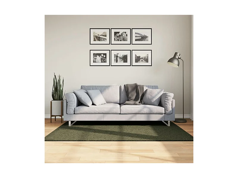 Tapete pelo curto macio lavável HUARTE 120x170cm verde-floresta PT578123