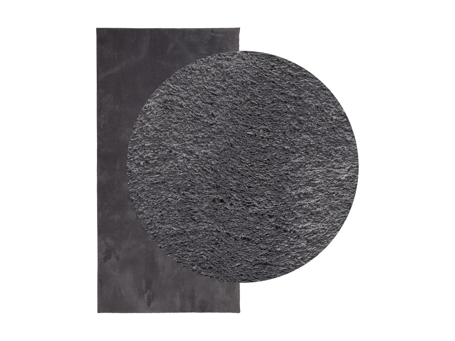Tapis HUARTE à poils courts doux lavable anthracite 100x200 cm QBH63096