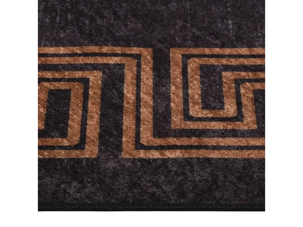 Tapis lavable antidérapant 120x180 cm Noir et doré QBH90876