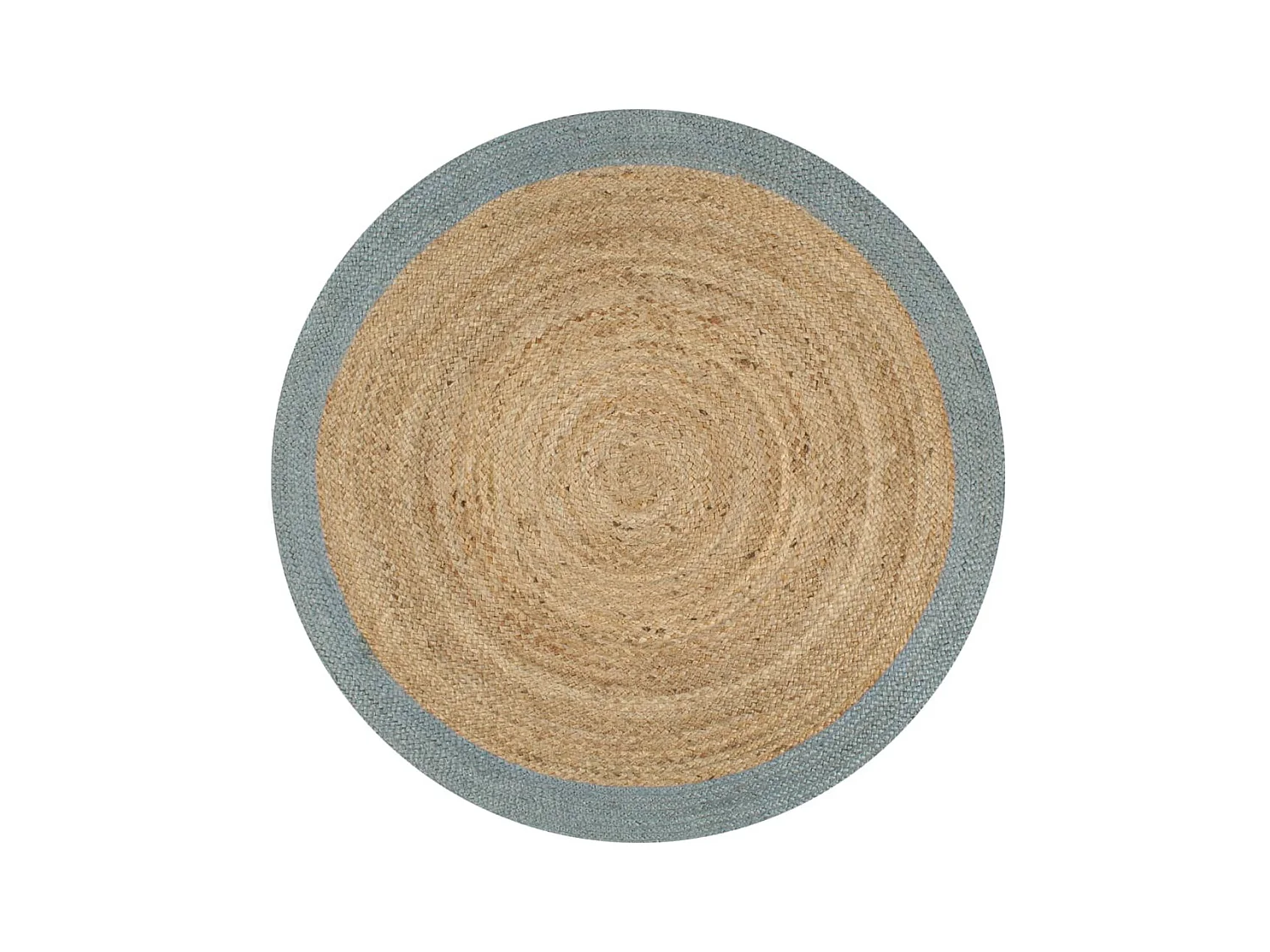 Tapis fait à la main Jute avec bord vert olive 120 cm QBH71933