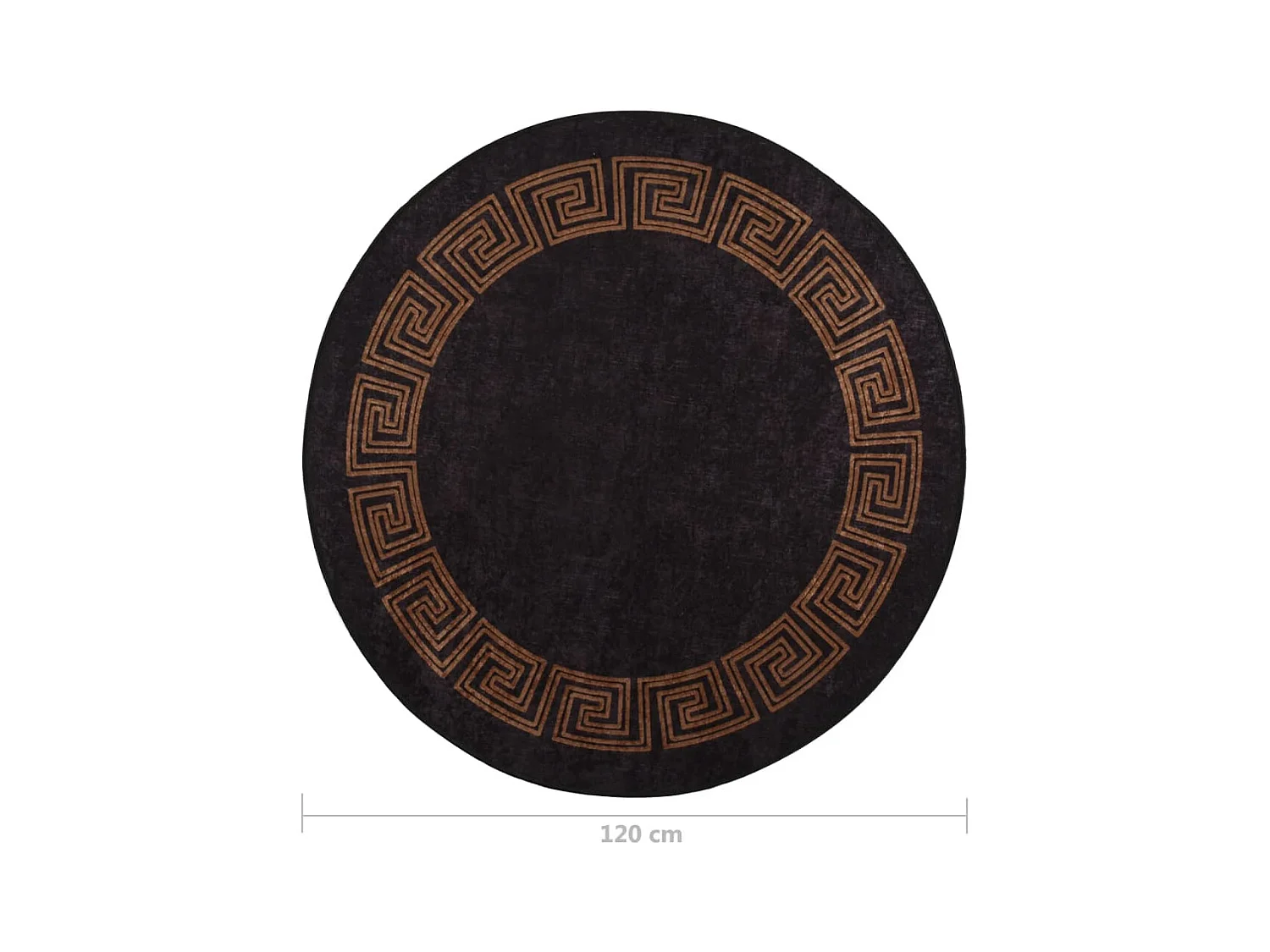 Alfombra lavable antideslizante negro y dorado φ120 cm ES82905