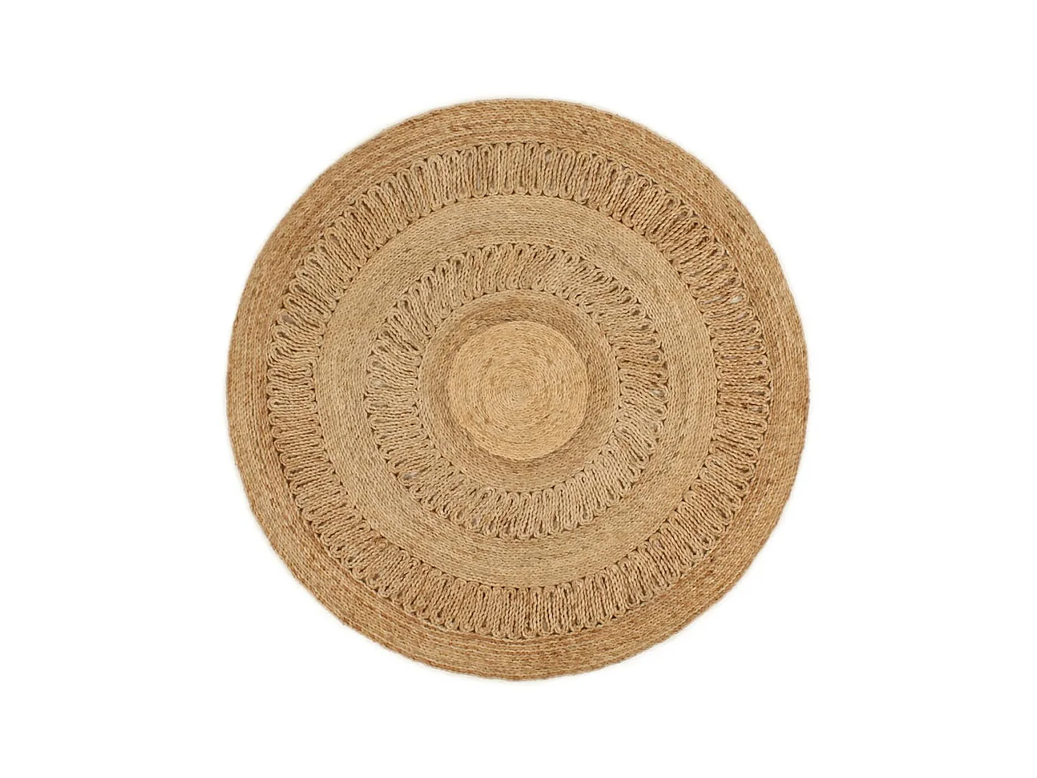 Tapijt rond 120 cm gevlochten jute NL488994