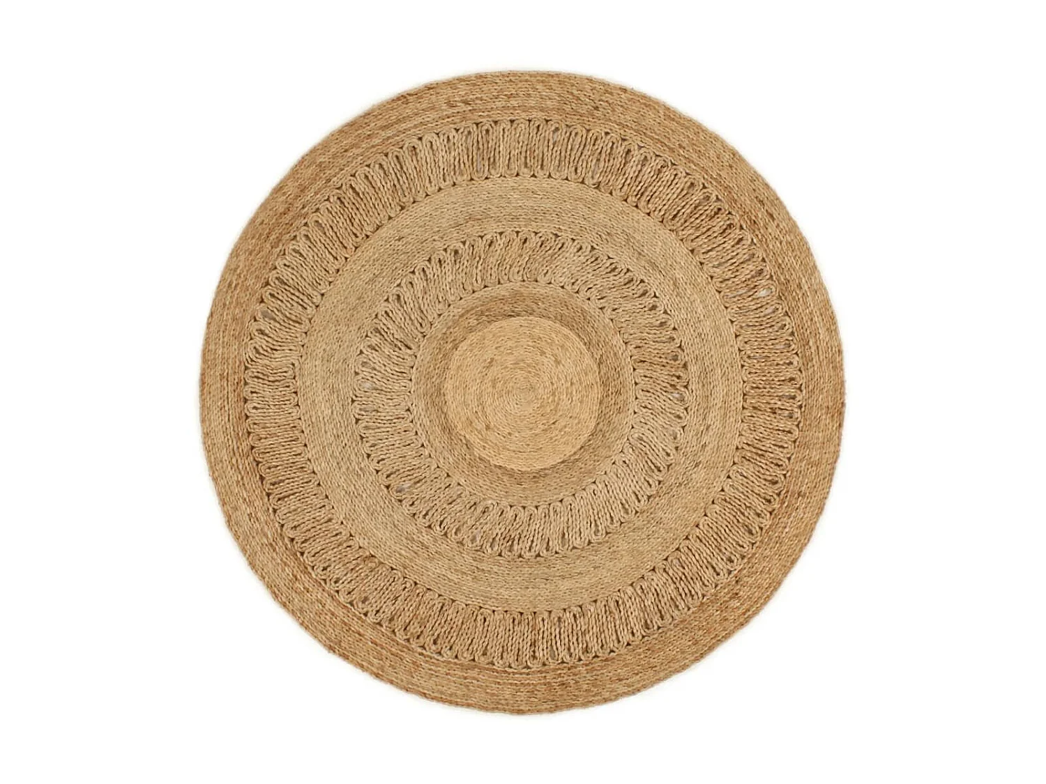 Tapijt rond 120 cm gevlochten jute NL488994