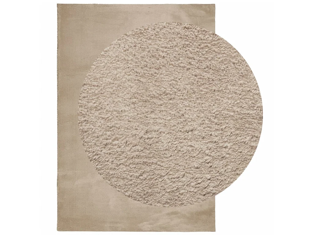 Vloerkleed HUARTE laagpolig zacht wasbaar 140x200cm zandkleurig NL578959