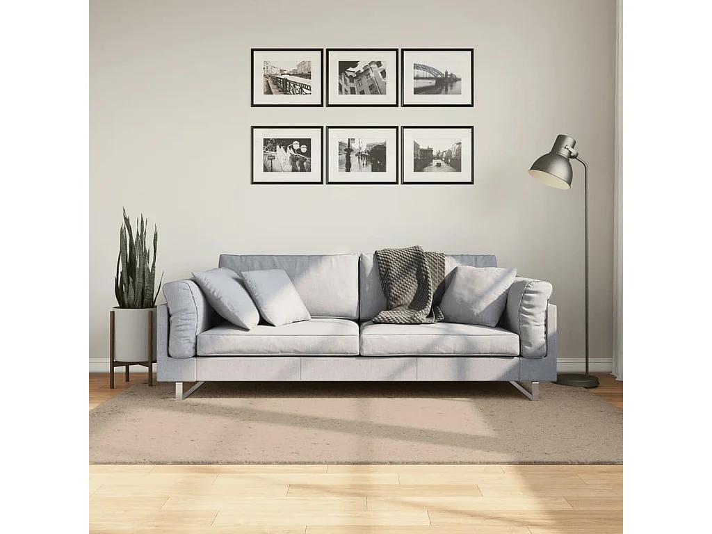 Vloerkleed HUARTE laagpolig zacht wasbaar 140x200cm zandkleurig NL578959