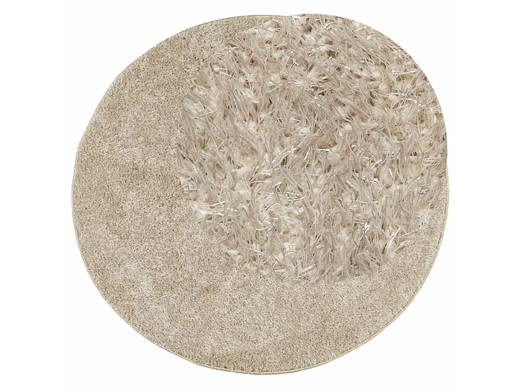 Tapis ISTAN à poils longs aspect brillant beige Ø 160 cm QBH24339