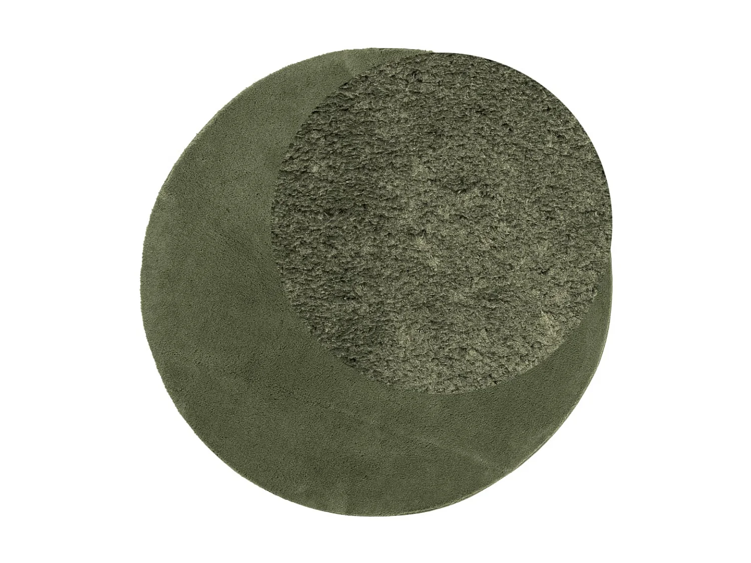 Tapis HUARTE à poils courts doux et lavable vert forêt Ø 100 cm QBH18999