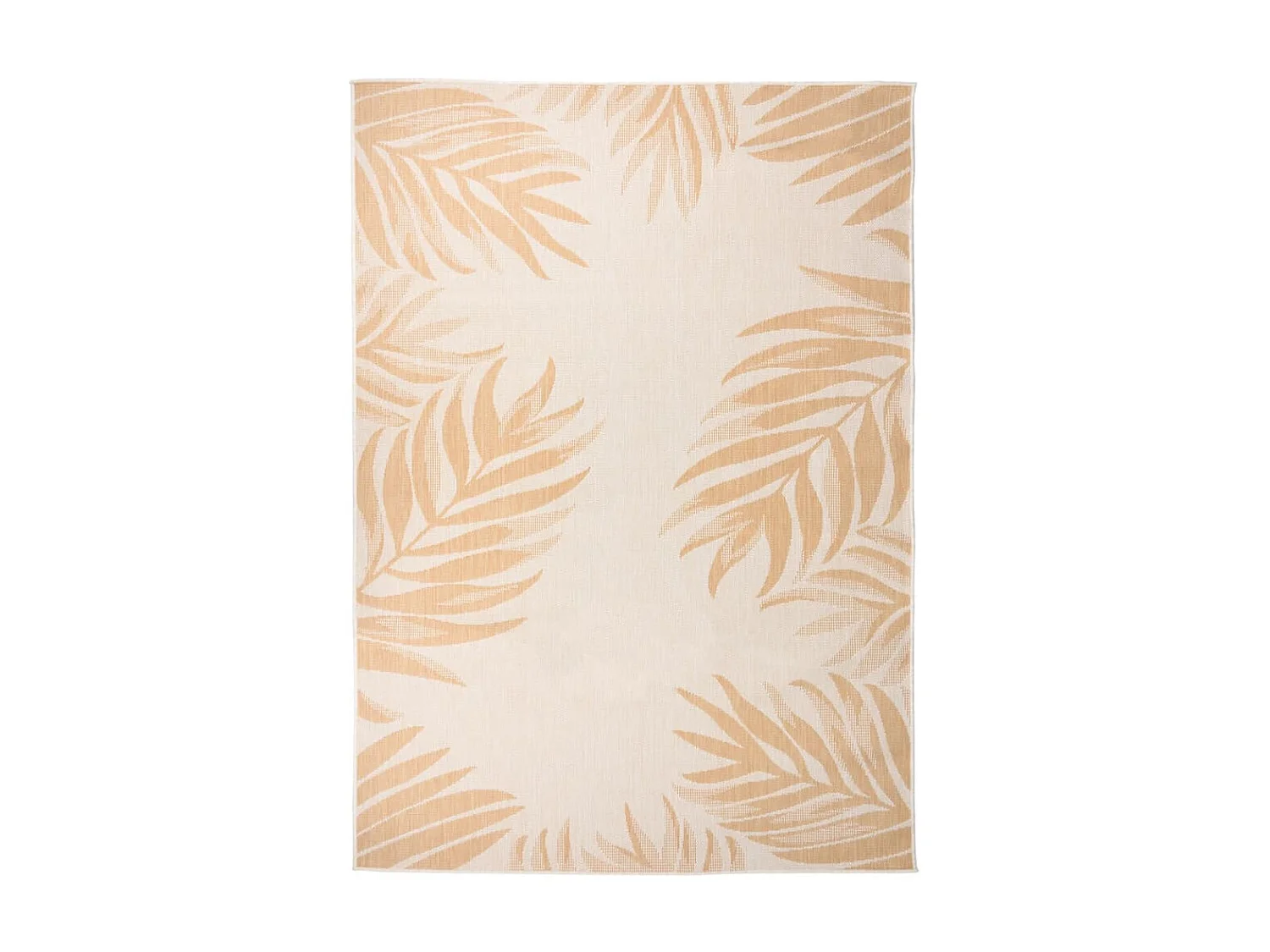 Tapis à tissage plat d'extérieur 140x200 cm Motif de feuille QBH51017