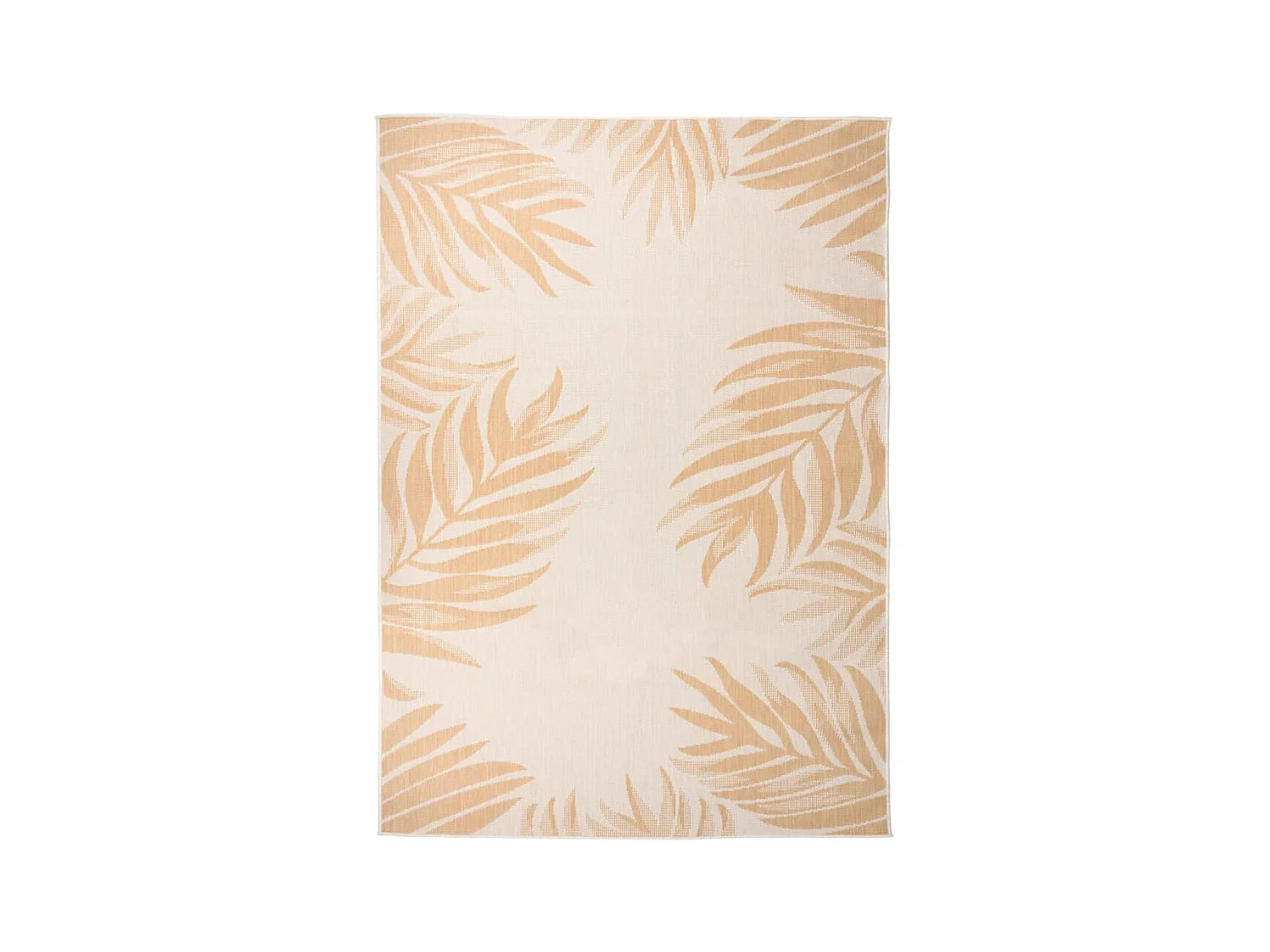Tapis à tissage plat d'extérieur 140x200 cm Motif de feuille QBH51017