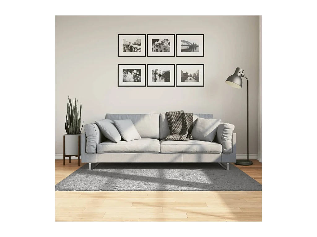 Tapis shaggy à poils longs moderne gris 120x170 cm QBH33541
