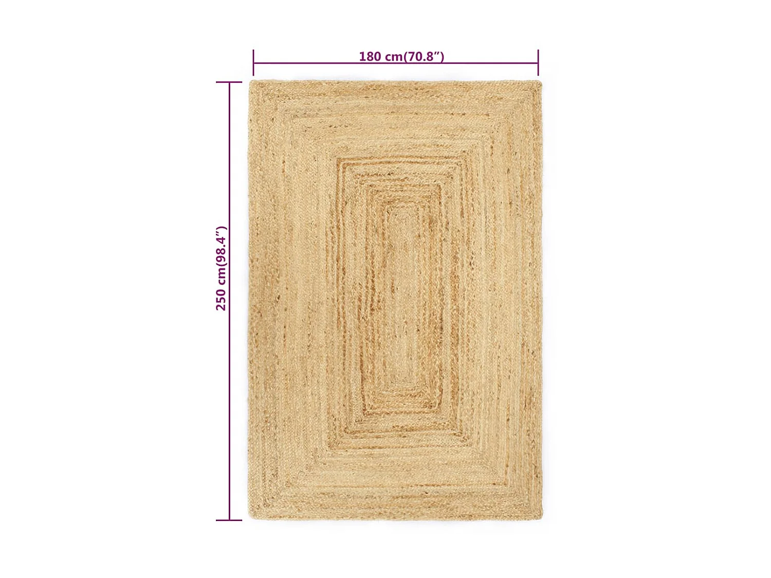 Tapis fait à la main Jute 180x250 cm QBH82754