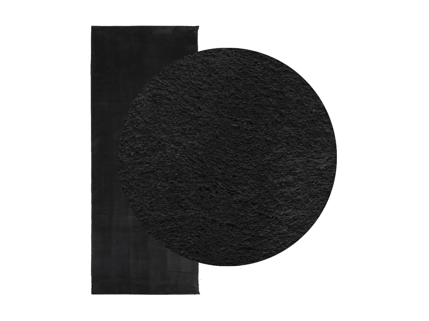 Tapis HUARTE à poils courts doux et lavable noir 80x200 cm QBH96733