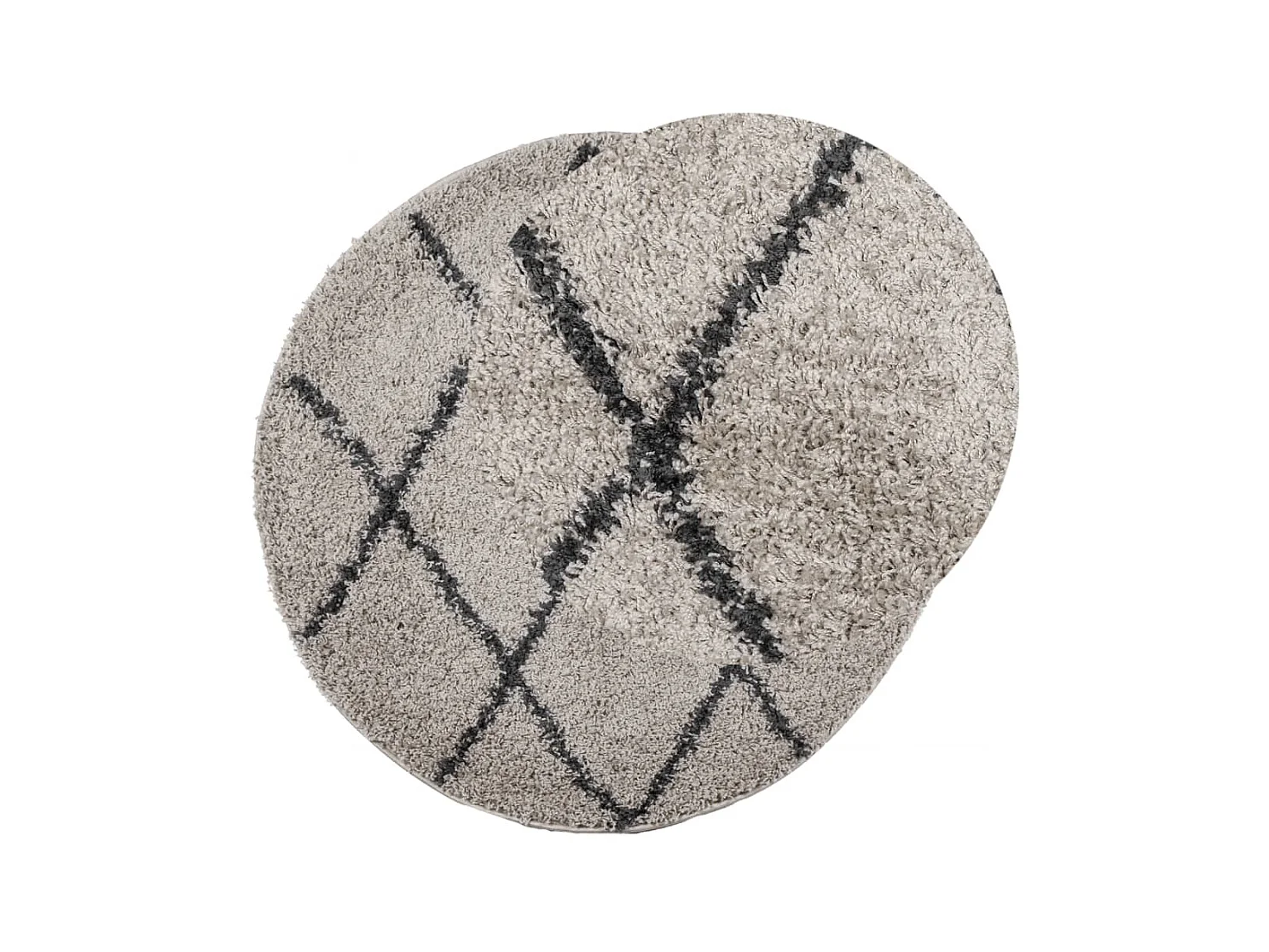 Alfombra de pelo largo moderna PAMPLONA beige antracita Ø120 cm ES11835