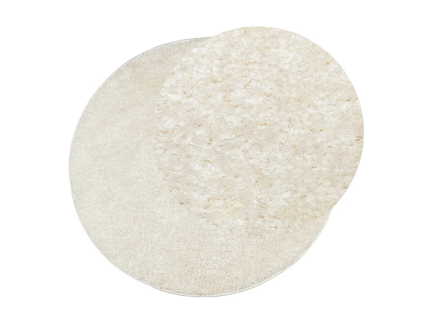 Tapis ISTAN à poils longs aspect brillant crème Ø 80 cm QBH55374