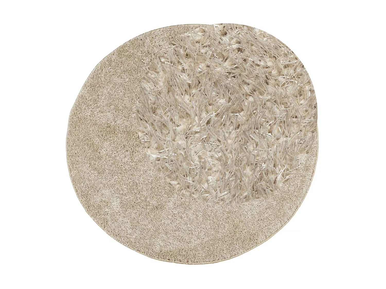 Tapis ISTAN à poils longs aspect brillant beige Ø 80 cm QBH78826