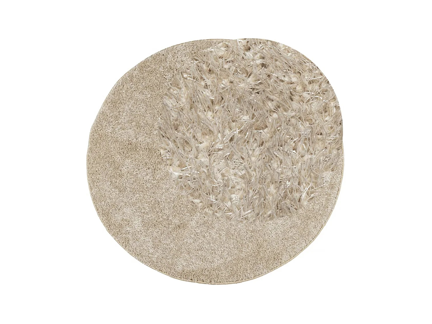 Vloerkleed ISTAN hoogpolig glanzend Ø 80 cm beige NL678404