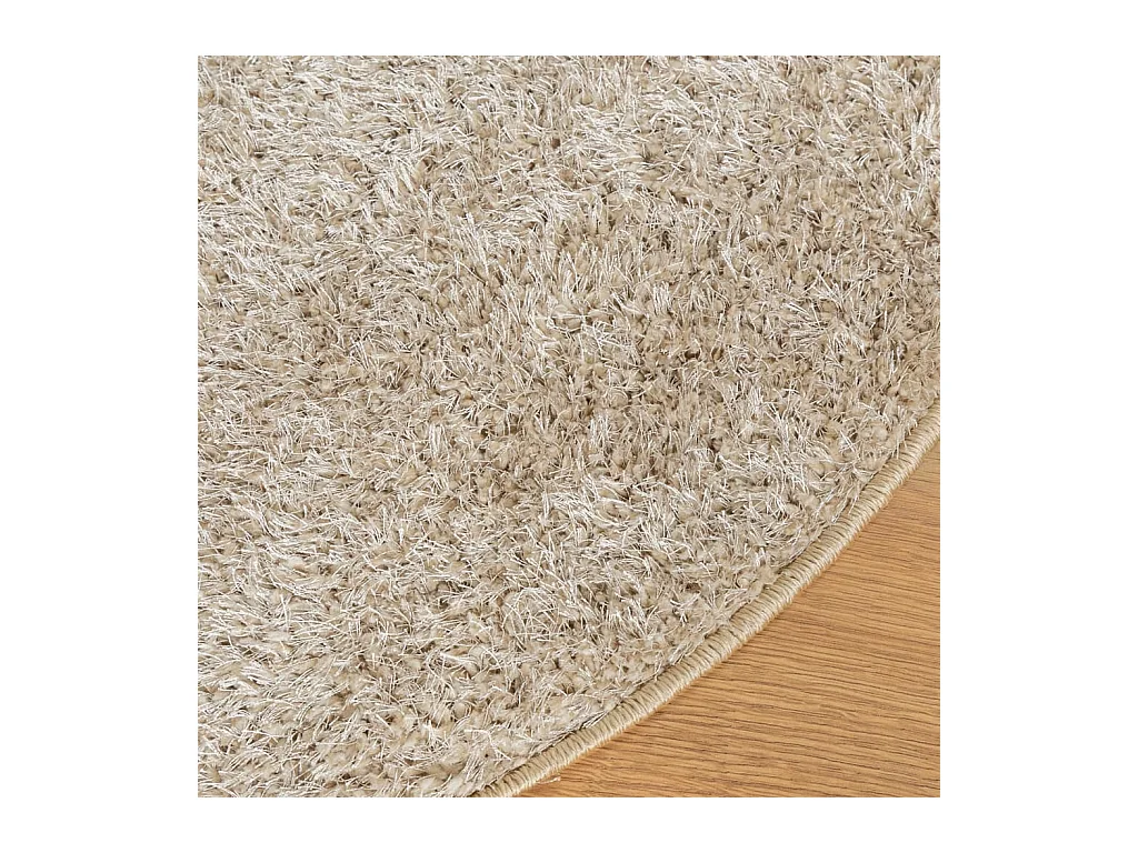 Vloerkleed ISTAN hoogpolig glanzend Ø 80 cm beige NL678404