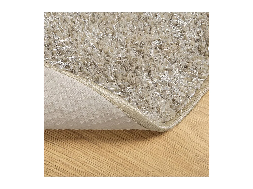 Vloerkleed ISTAN hoogpolig glanzend Ø 80 cm beige NL678404