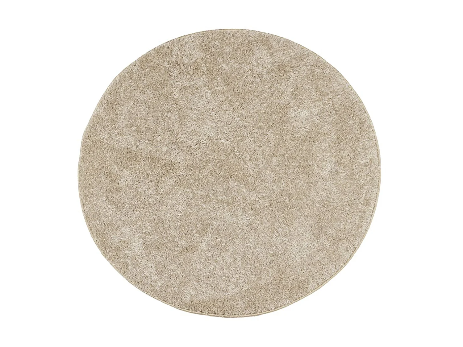 Tapis ISTAN à poils longs aspect brillant beige Ø 80 cm QBH78826