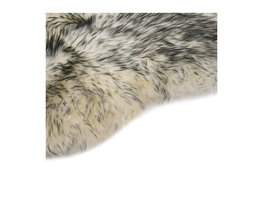 Alfombra de piel de oveja mezcla de gris oscuro 60x180 cm ES75445