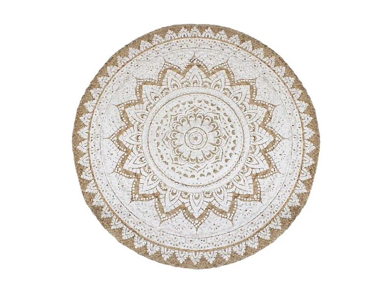 Tapis de sol Jute tressée imprimée 240 cm Rond QBH47191