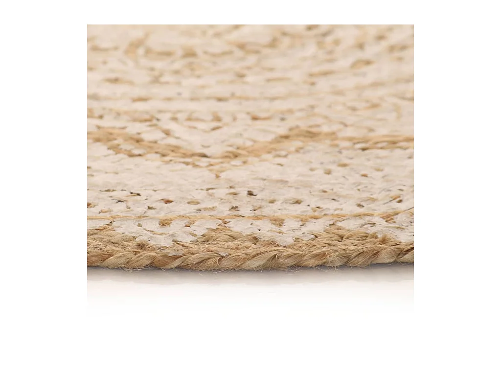 Tapis de sol Jute tressée imprimée 240 cm Rond QBH47191